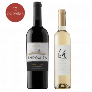 Pack Vino Indómita Gran Reserva Carménère + Late Harvest 500 ml <br> 39% off