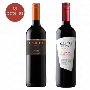 Pack Vino Porta Reserva Merlot+ 12 Botellas Edición Especial Gracia Reserva Cabernet Sauvignon <br>45% OFF